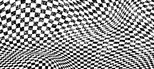 Collection abstract of checkered flag patterns with gradient fade and motion effect  ideal for racing  speed  and automotive design themes. Clean geometric modern simple abstract design © ayam