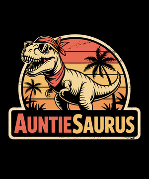 Auntiesaurus T Rex Dinosaur Aunt Saurus Family Matching