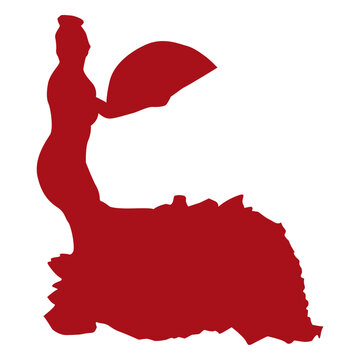 Flamenco dancer fan silhouette