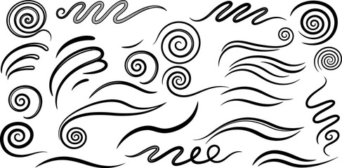 Fototapeta premium Intricate black swirls and lines a collection of abstract tribal tattoo design elements
