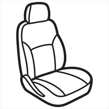 Car seat, vehicle seat, automotive interior, seat design, black line art