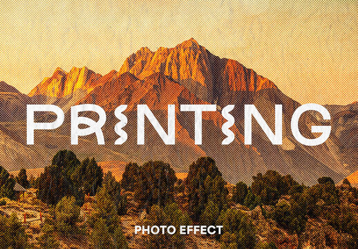 Paper Print Photo Effect &ndash; Halftone for Album Cover & Social Media (PSD)