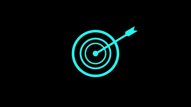 abstract Arrow hitting the center of target - success business concept.4k video.