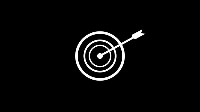 abstract Arrow hitting the center of target - success business concept.4k video.