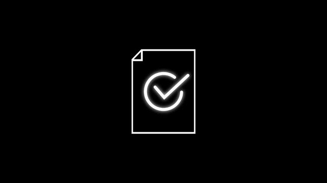 Check mark icon showing approval result and correct status in motion.4k video.