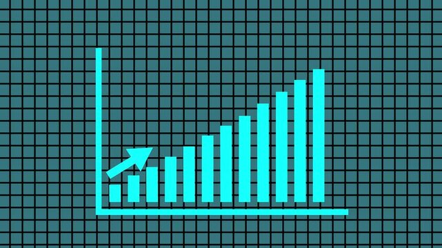 Motion animated footage. Statistics bars columns growth,4k video animation.