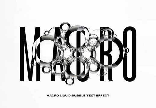 Macro Liquid Bubbles Text Effect &ndash; Distortion Typography for Logo, Poster & Branding (PSD)