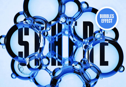 Refractive Bubbles Text Effect &ndash; Distortion Typography for Logo, Poster & Branding (PSD)