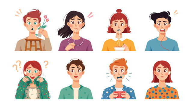 Emotions Display: Diverse individuals exhibit a range of emotions, illustrating human experiences in an intimate manner.