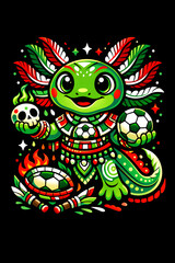 Fototapeta premium Adorable turtle adorned in vibrant Mexican-style patterns