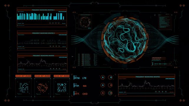 Nebula of dots representing machine learning process with data analysis. Sphere of energy in movement composed by particles. Abstract Technology background with bright dots, waves and ripple.
