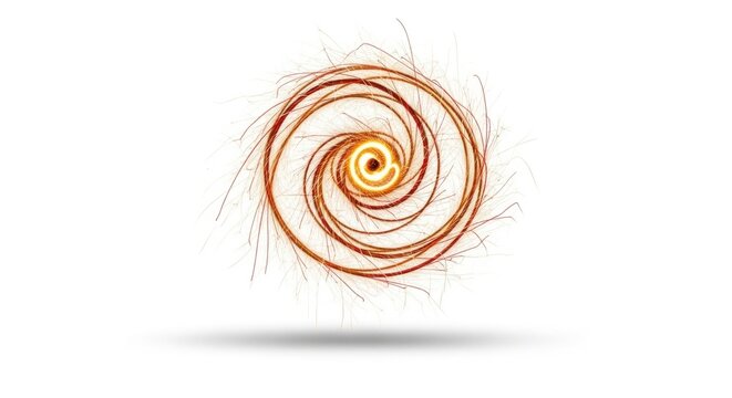 Vibrant Orange Swirling Abstract Art Design.