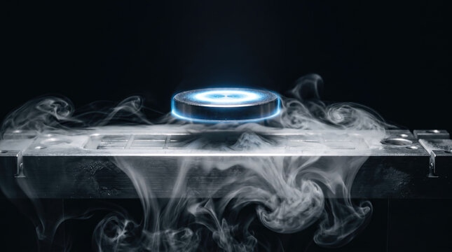Quantum Magnetic Levitation Superconductor Floating Above Liquid Nitrogen Vapor