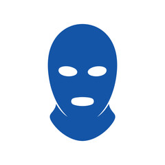 Fototapeta premium Blue balaclava mask icon representing security or winter protection isolated on a transparent background for digital design vector.