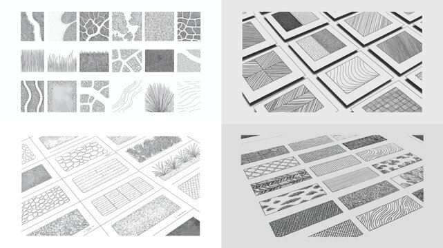 Collection of Architectural Hatch Patterns and Map Texture Swatches