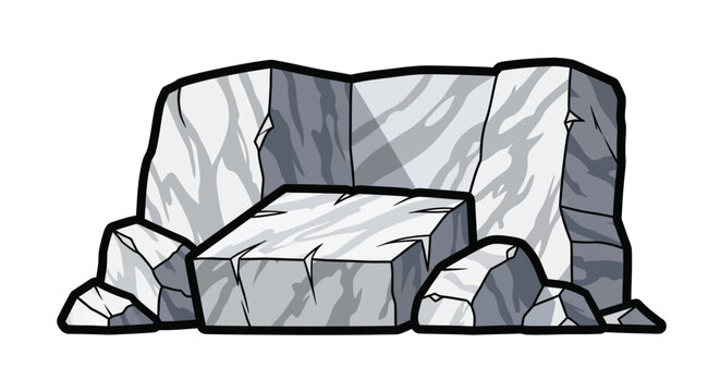 Gray Rock Formations Stacked Together.