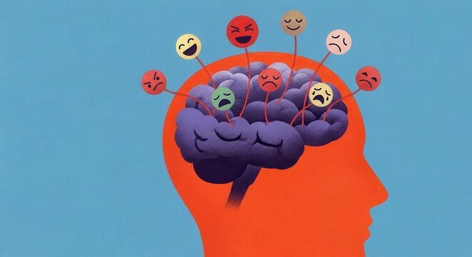 Human brain conceptualizes a diverse range of shifting emotions and psychological states.