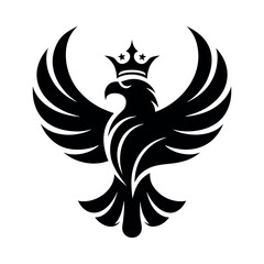 Fototapeta premium Flying Royal Eagle Full Body Silhouette Emblem Concept