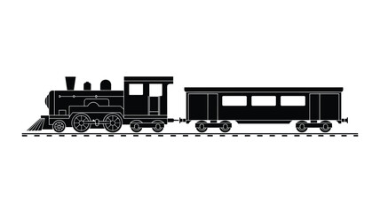 Black and white of a steam locomotive with tender and coal car train engine © Abdus Salam