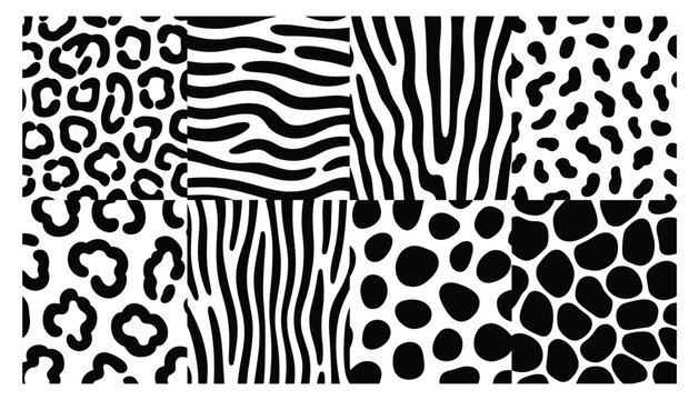 Animal print vector patterns seamless leopard zebra and jaguar textures for design