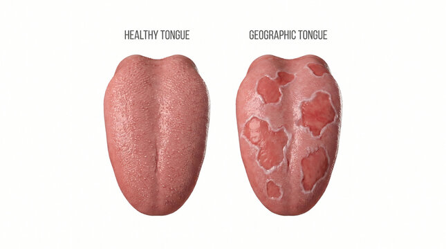 Geographic Tongue Glossitis Oral Anatomy Comparison
