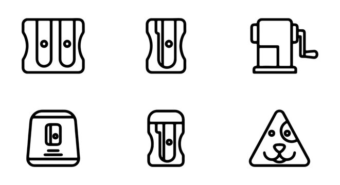 Collection of various zipper and zipper pull icons in line art style