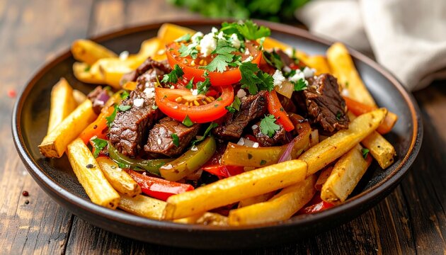 Lomo Saltado peruanische K&uuml;che rustikal