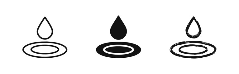 Naklejka premium Pure Water Drop Impact and Ripple Icon