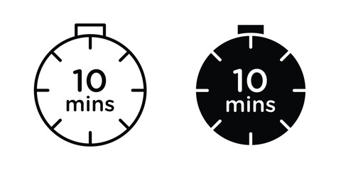 Fototapeta premium 10 minutes icon vector illustration. Editable black icons. EPS 10