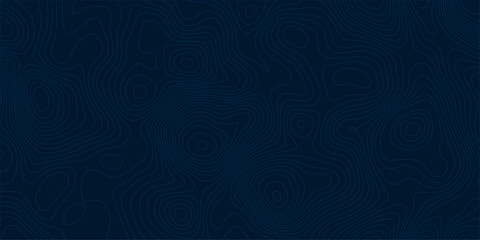 Dark Blue Abstract Topographic Map Contour Lines Pattern with Smooth Flowing Elevation Curves, Modern Geographic Terrain Background for Cartography Design. © Hasan