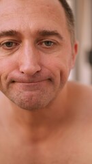 Naklejka premium Vertical photo Calm confident appearance, Composed looks reveal inner peace and grooming skills, Tranquil face exemplifies selfconfidence and professional grooming mastery, Serene expression reflects