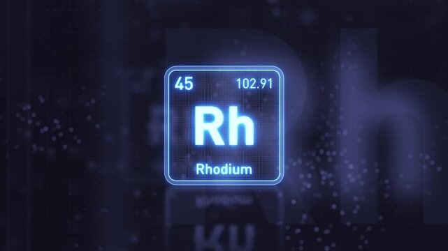 Periodic Table Element Rhodium Rh Animation. Modern And Minimal Design.