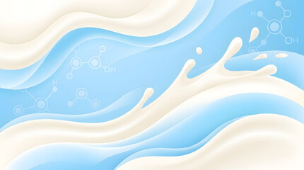 Naklejka premium Abstract milk splash background with blue waves