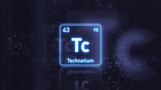 Periodic Table Element Technetium Tc Animation. Modern And Minimal Design.
