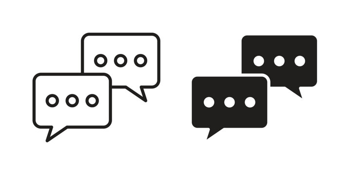 Chat icon vector illustration. Editable black icons. EPS 10