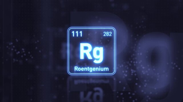 Periodic Table Element Roentgenium Rg Animation. Modern And Minimal Design.