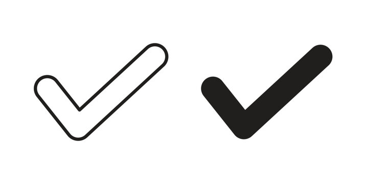 Checkmark icon vector illustration. Editable black icons. EPS 10