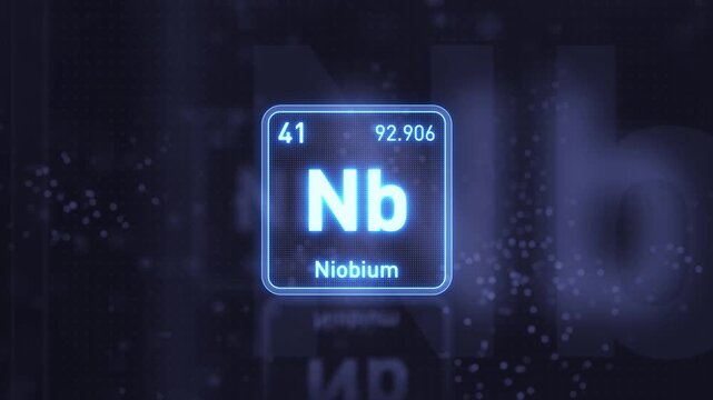 Periodic Table Element Niobium Nb Animation. Modern And Minimal Design.