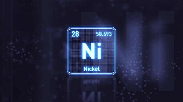Periodic Table Element Nickel Ni Animation. Modern And Minimal Design.