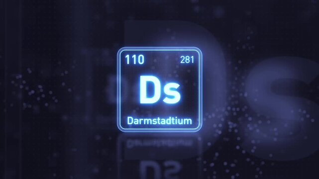Periodic Table Element Darmstadtium Ds Animation. Modern And Minimal Design.