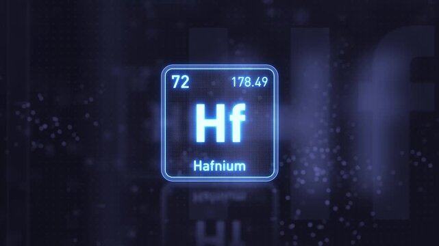 Periodic Table Element Hafnium Hf Animation. Modern And Minimal Design.