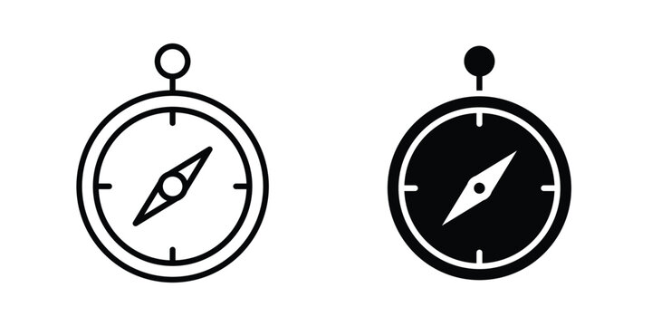 Compass icon vector illustration. Editable black icons. EPS 10