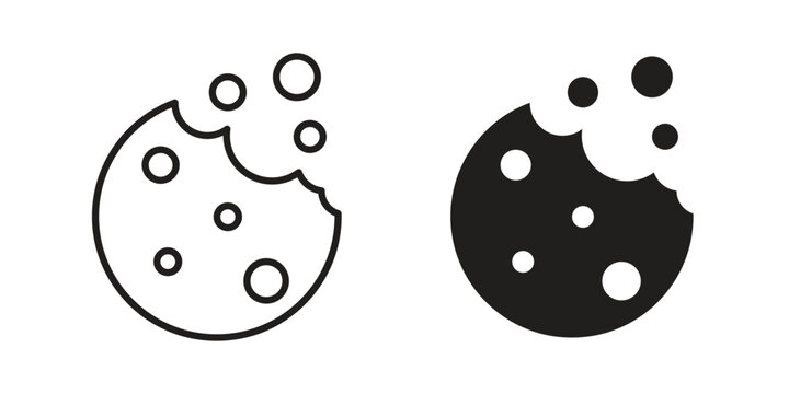 Cookie icon vector illustration. Editable black icons. EPS 10