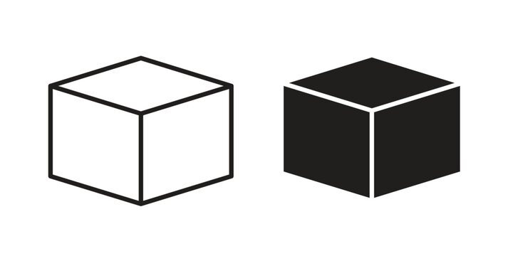 Cube icon vector illustration. Editable black icons. EPS 10
