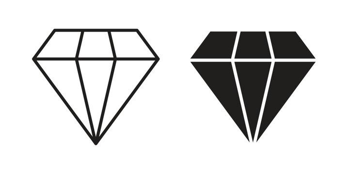 Diamond icon vector illustration. Editable black icons. EPS 10