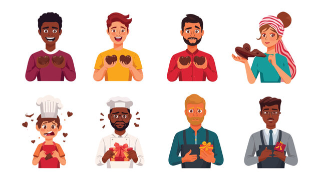 Heartfelt expressions and emotions: A colorful collage of diverse individuals express emotions through gestures. from pure joy to thoughtfulness and anticipation.