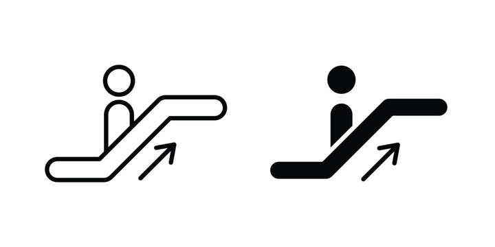 Escalator icon vector illustration. Editable black icons. EPS 10