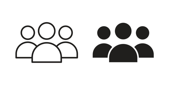 Group icon vector illustration. Editable black icons. EPS 10