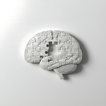 Missing Piece Brain: A cerebral puzzle underscores the complexities of the human mind, showcasing the intricate connections and challenges associated with understanding.