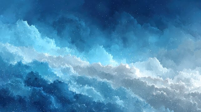 Abstract winter gradient with icy blues, soft whites, and hints of silver, creating a cool, tranquil backdrop suitable for digital designs, presentations, or winter-themed artwork
